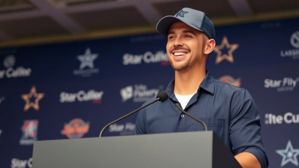 Dallas Cowboys Honor Marawn event with speaker at podium