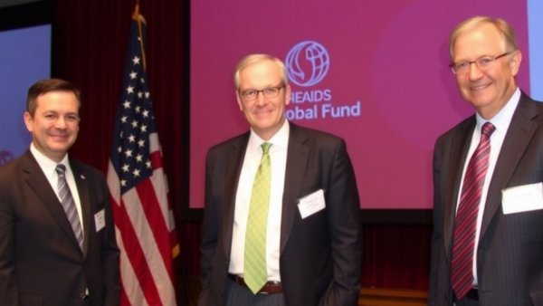 Jeremy Lewin, Senior Bureau Official for Foreign Assistance, Humanitarian Affairs, and Religious Freedom; Daniel O’Day, Chairman and Chief Executive Officer of Gilead Sciences; and Peter Sands, Executive Director of the Global Fund to Fight AIDS, Tubercul