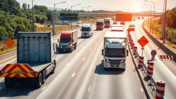 Pennsylvania CDL crisis impacting truck traffic in highway work zone.