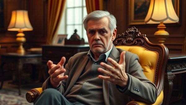 Man gesturing passionately in elegant office, Trump Khashoggi Murder Comments context.