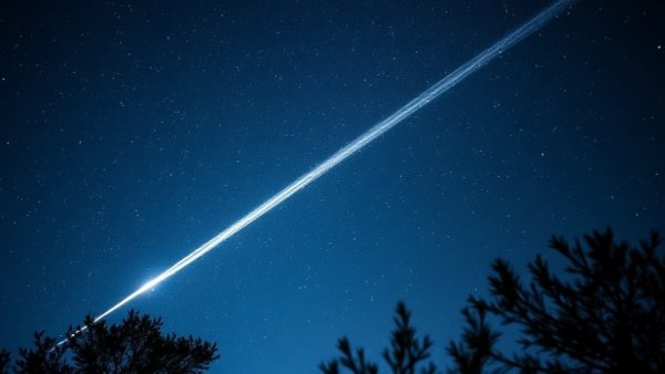 Leonid meteor shower 2025 with bright meteor and starry sky.