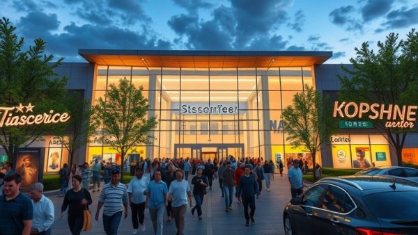 Holiday shopping at NorthPark Center during the evening.