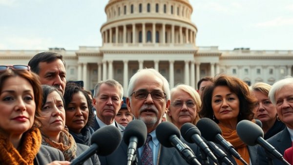 Texas congressional vote for Epstein files release with people at Capitol.