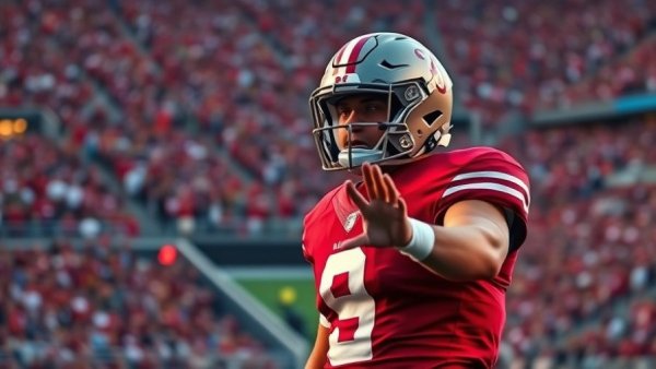 Alabama player signaling during College Football Playoff Rankings.