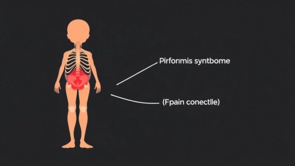 Anatomical illustration highlighting piriformis syndrome with pain areas.