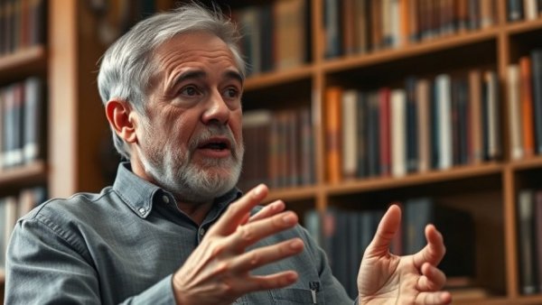 Man in library discussing food that prevents Alzheimer's
