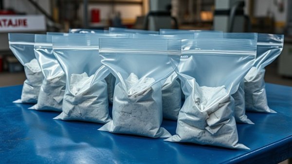 Plastic bags of meth on a blue table during Houston meth seizures.