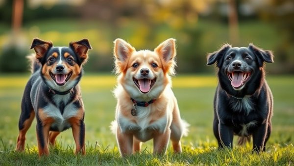 Happy dogs from San Marcos Regional Animal Shelter posing outdoors.