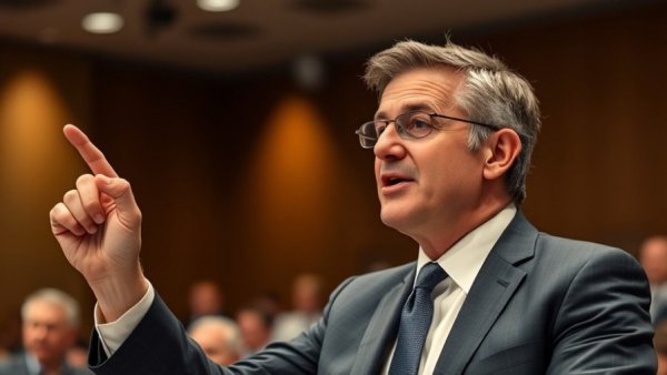 Man speaking at event about Epstein files release.