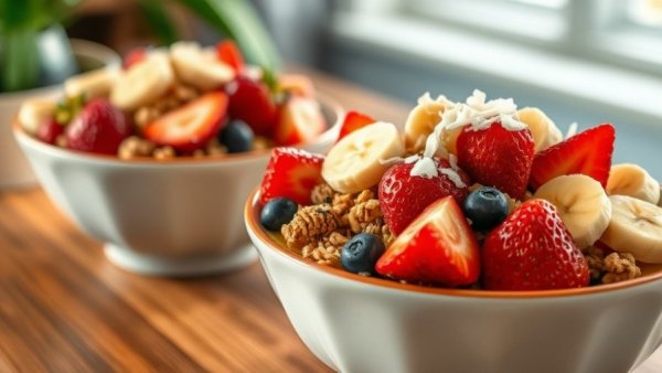 Colorful Rush Bowls in San Antonio with fresh fruit toppings.