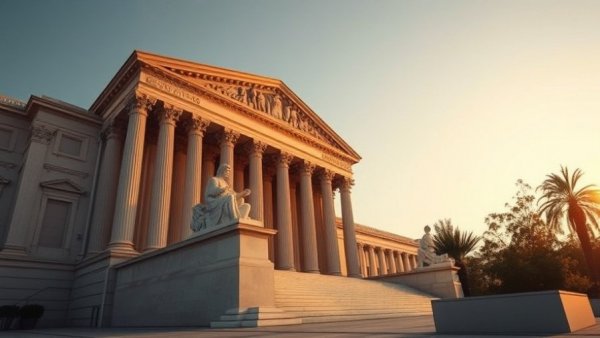 Texas redistricting context with Supreme Court building.