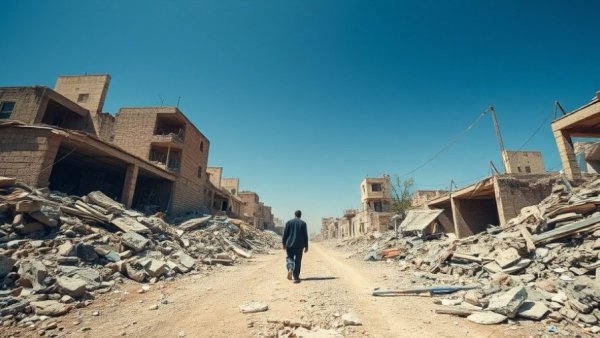Rubble in Gaza reflecting Trump's Gaza peace plan.