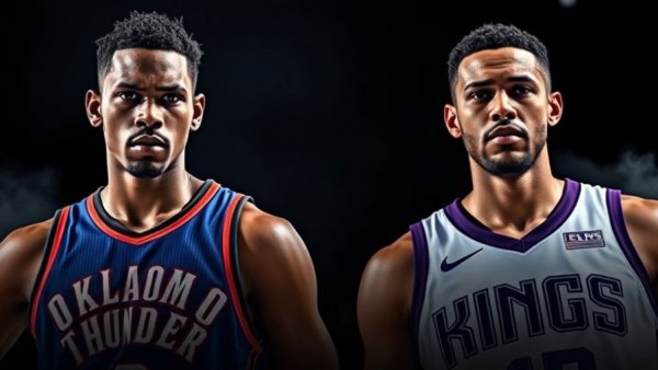 Oklahoma City Thunder vs Sacramento Kings promotional poster.