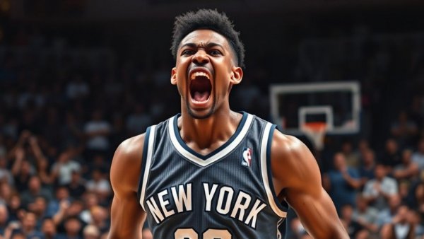 NBA nightly recap November 19, 2025: Basketball player celebrating energetically.