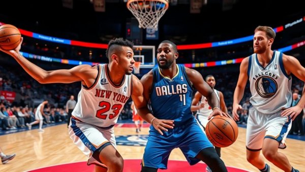Knicks vs Mavericks highlights showcasing NBA player face-off.