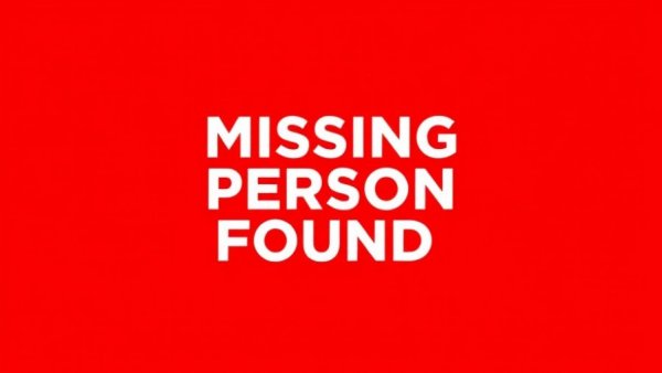 Message indicating missing 12-year-old girl found against a red background.