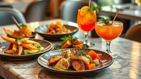 Fusion dishes at new restaurant with Asian and Texan roots, served with vibrant drinks.