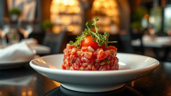 Elegant San Antonio dining dish with gourmet tartare.