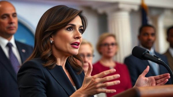 Engaging woman speaker discussing the Ukraine Peace Plan.