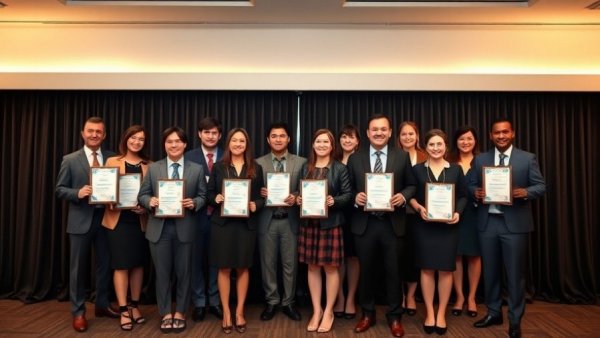 Dallas business professionals receiving awards, group photo.