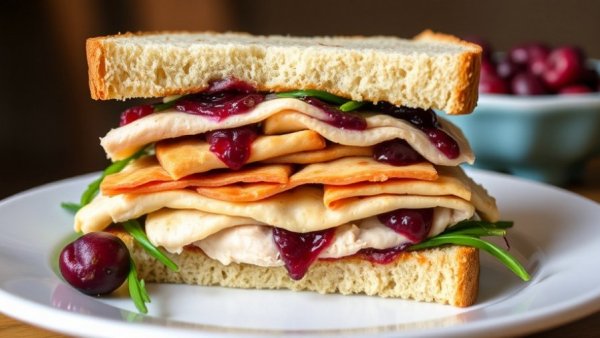 Leftover Turkey and Cranberry Sandwich