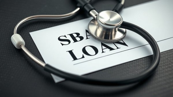 SBA loans document with stethoscope, highlighting finance.