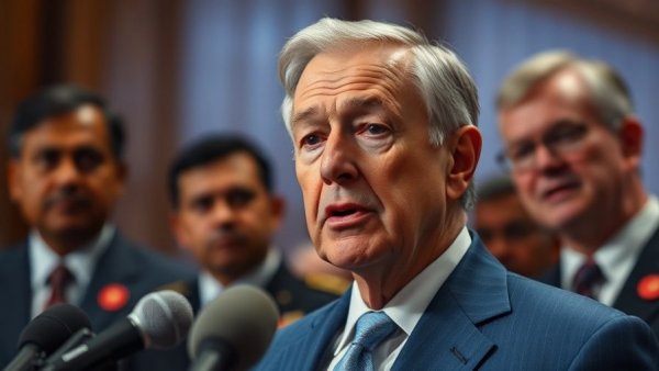 Texas redistricting discussion with an official speaking at a press event.