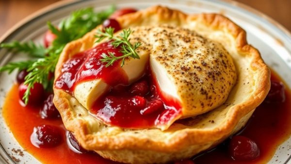 Baked Brie with Cranberry Sauce
