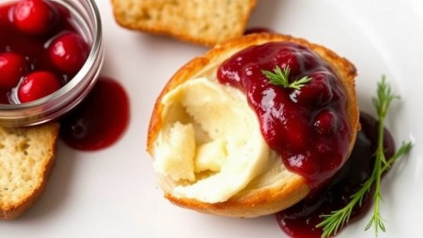 Baked Brie with Cranberry Sauce
