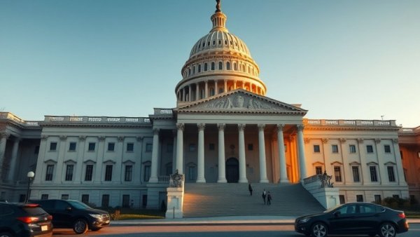 U.S. Capitol building after government shutdown, morning light.