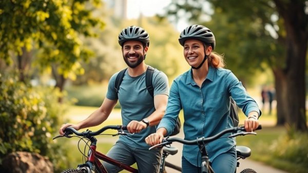 Active adults in park promoting exercise for weight management.