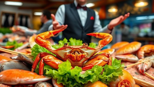 Sumptuous seafood display at Oregon market, showcasing travel adventures.