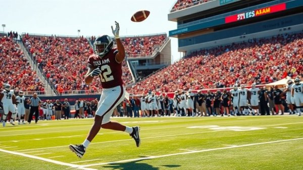 Texas A&M vs Samford Bulldogs football action highlights in vibrant sunlight.