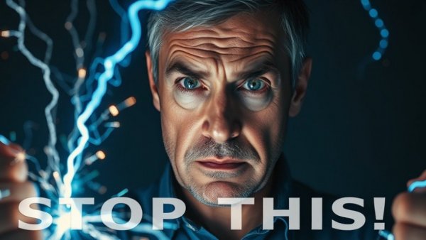 Electroconvulsive therapy dangers illustrated with electricity between electrodes.