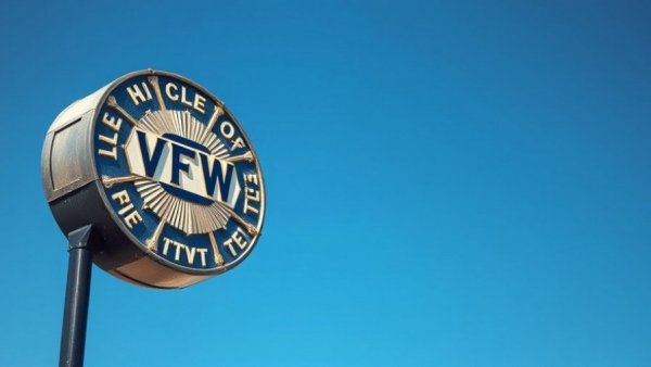 VFW fundraiser Bexar County sign with emblem.