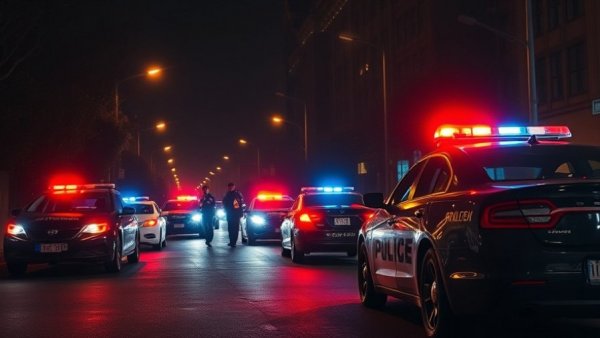 Police cars at night in San Antonio, related to crime reports