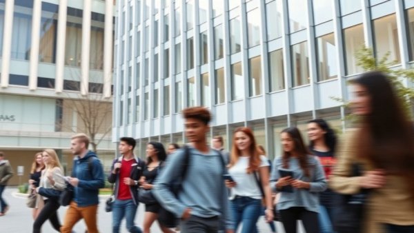 Students walking outside Texas A&M College of Liberal Arts, bright day.