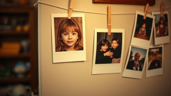 Embrace life after tragedy: nostalgic Polaroid collection on wall.