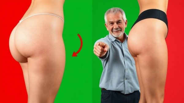 Inner thigh fat reduction illustration with person pointing.