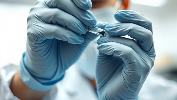 Scientist at Houston disease-testing lab handling a syringe with precision.