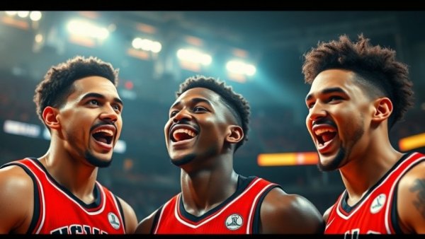 NBA nightly recap featuring three basketball players with expressions.