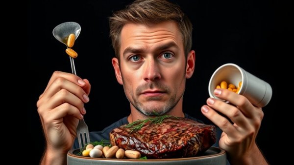 Healthy aging trends 2025: Choices between steak and supplements.