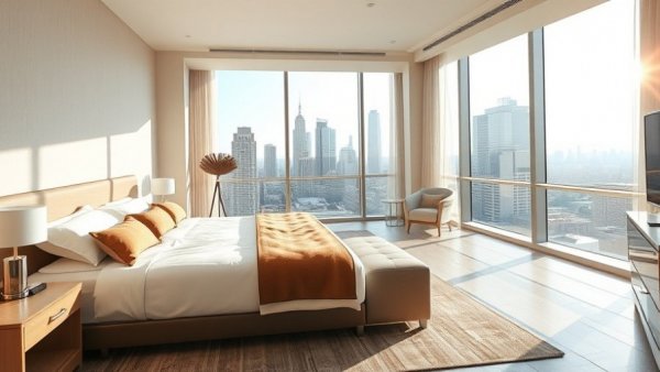Hyatt Regency Austin renovation: modern hotel room with city view.