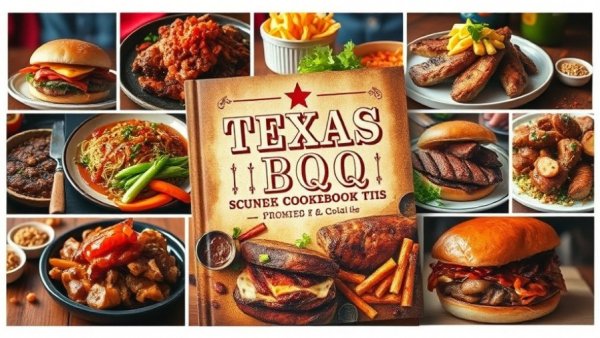 Vibrant Texas BBQ cookbook collage showcasing BBQ culture.