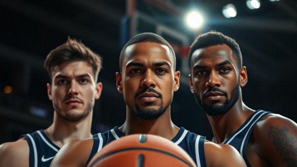 NBA's Nightly Recap featuring focused basketball players with intense expressions.