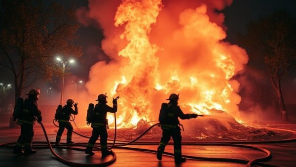 Firefighters tackle nighttime blaze - Austin breaking news.