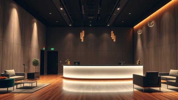 Luxurious Austin performing arts complex, featuring modern theater lobby.