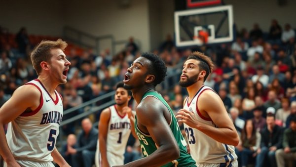 Intense basketball scene with players and crowd reactions during Joker dime play.