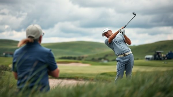 Golfer focused on swing in Texas, Juniper James golf brand.