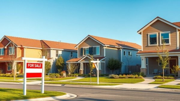 Modern suburban homes with 'For Sale' sign in DFW housing market.